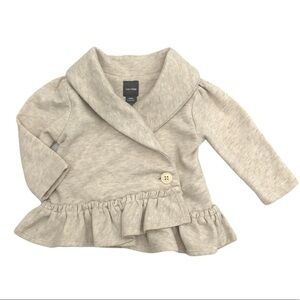 𝅺BABY Gap Oatmeal Heathered Jacket Girl‎ 3-6 months.